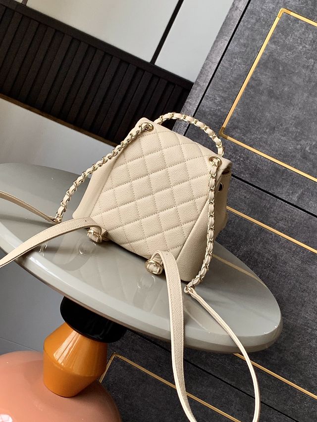 CC original grained calfskin small backpack AS3787 apricot