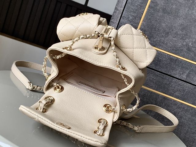 CC original grained calfskin small backpack AS3787 apricot