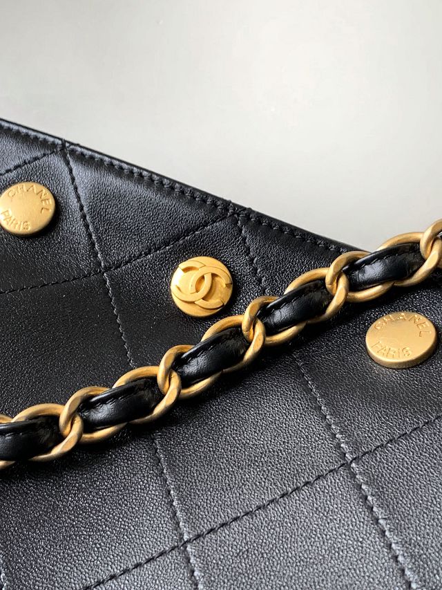 CC original lambskin large bucket bag AS5406 black