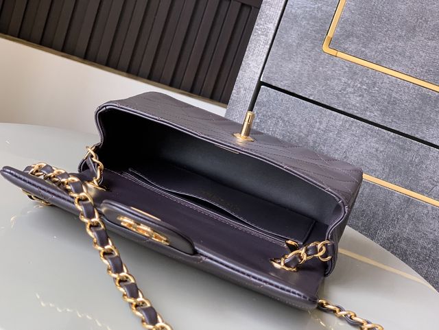 CC original lambskin mini flap bag A011015 chocolate