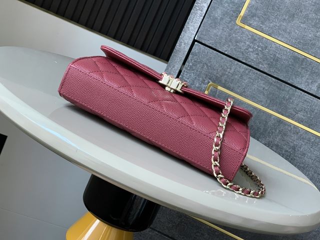 CC original grained calfskin flap phone holder AP3238 bordeaux