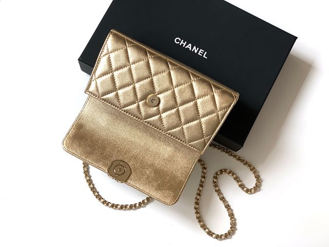 CC original lambskin flap phone holder AP3238 gold