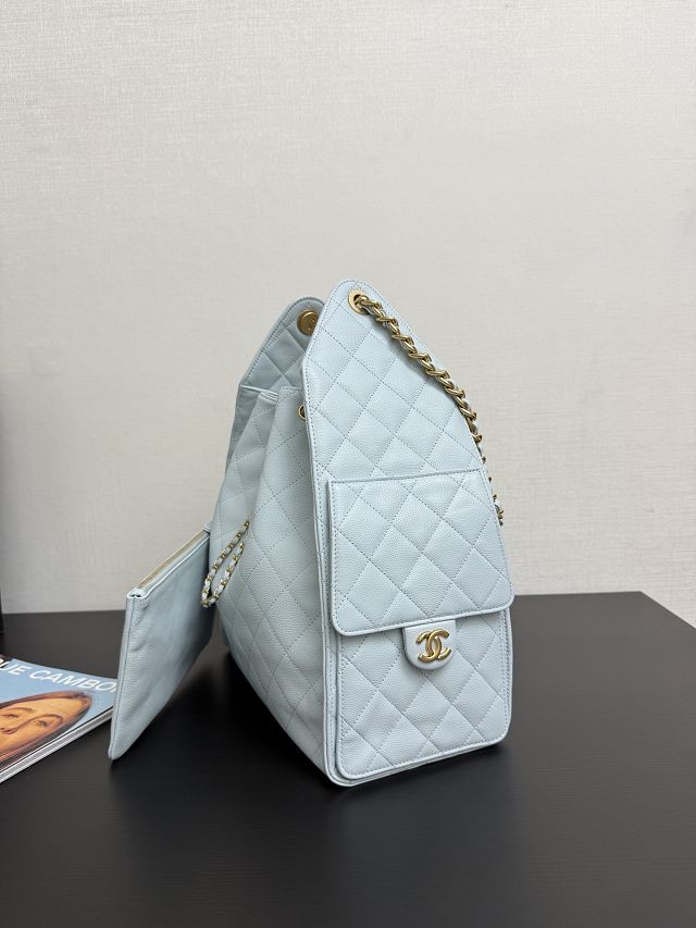CC original grained calfskin 25 medium handbag AS5311 light blue