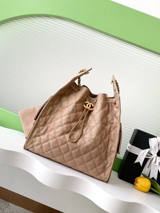CC original grained calfskin 25 medium handbag AS5311 apricot