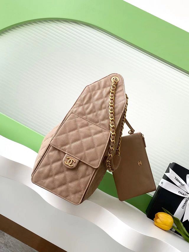 CC original grained calfskin 25 medium handbag AS5311 apricot