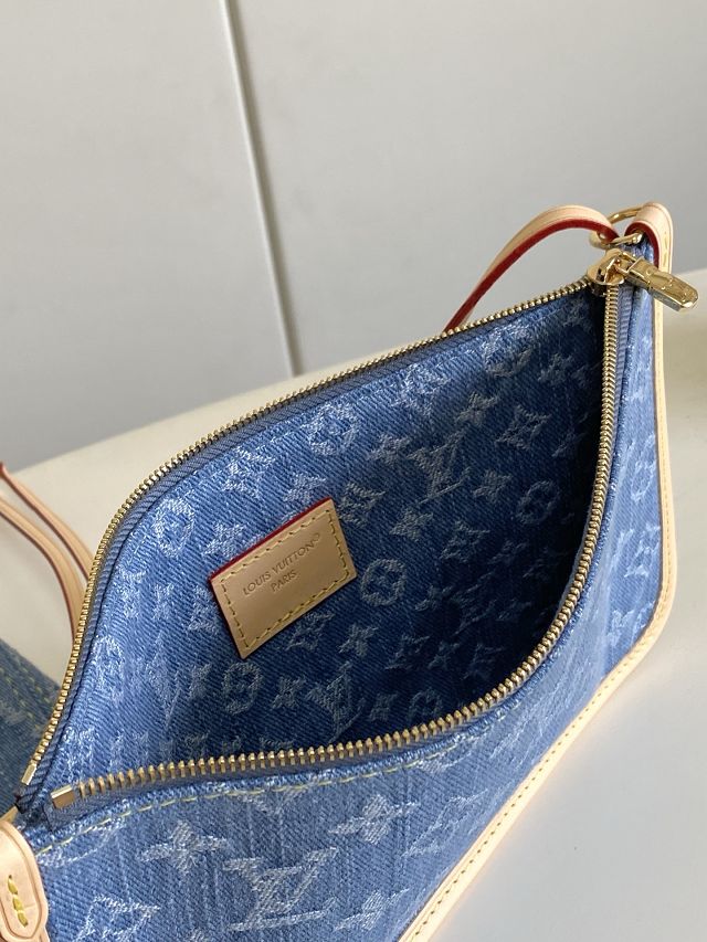 Louis vuitton original denim neverfull mm M13192 blue
