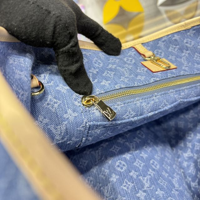 Louis vuitton original denim neverfull mm M13192 blue