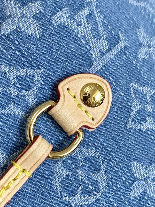 Louis vuitton original denim neverfull mm M13192 blue