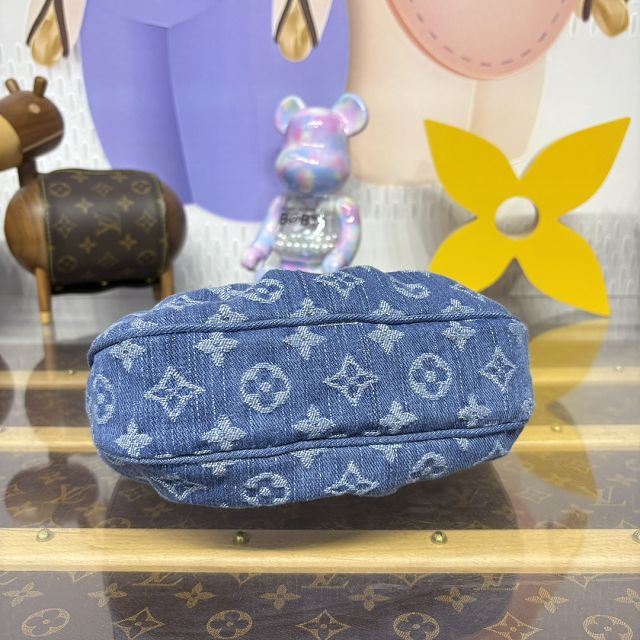Louis vuitton original denim pochette valley handbag M13571 blue