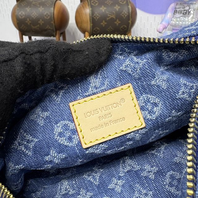 Louis vuitton original denim pochette valley handbag M13571 blue