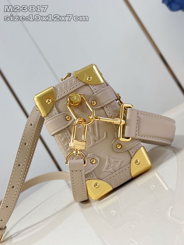Louis vuitton original calfskin side trunk pm M14571 biscuit