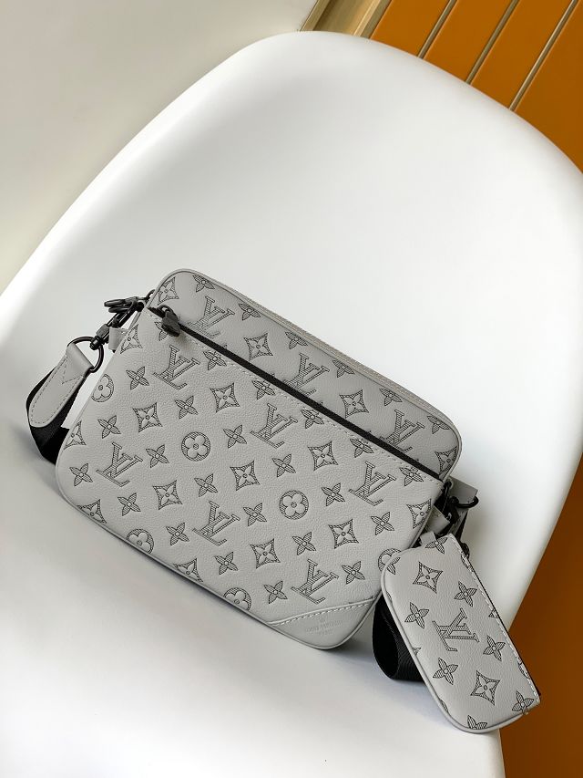Louis vuitton original calfskin trio messenger bag M46603 grey