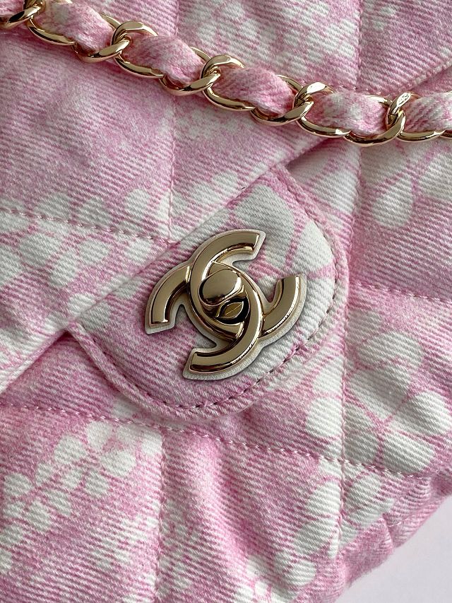 CC original denim medium flap bag AS5454 pink