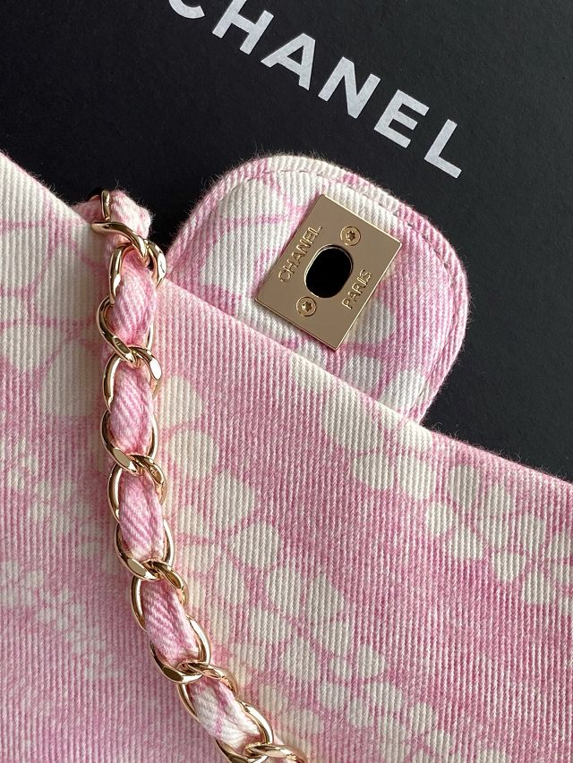 CC original denim medium flap bag AS5454 pink