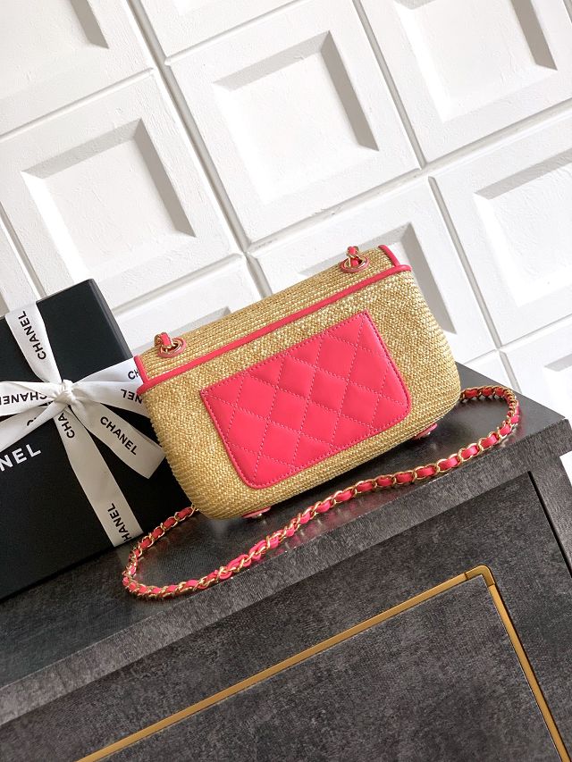 CC original tweed medium flap bag A01112 apricot