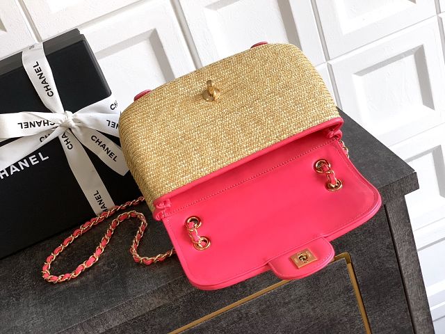 CC original tweed medium flap bag A01112 apricot