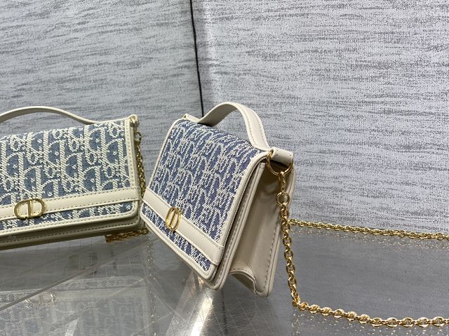 Dior original canvas 30 montaigne cigale pouch S4302 blue