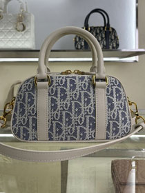 Dior original canvas mini D-vibe bowling bag S2388 blue
