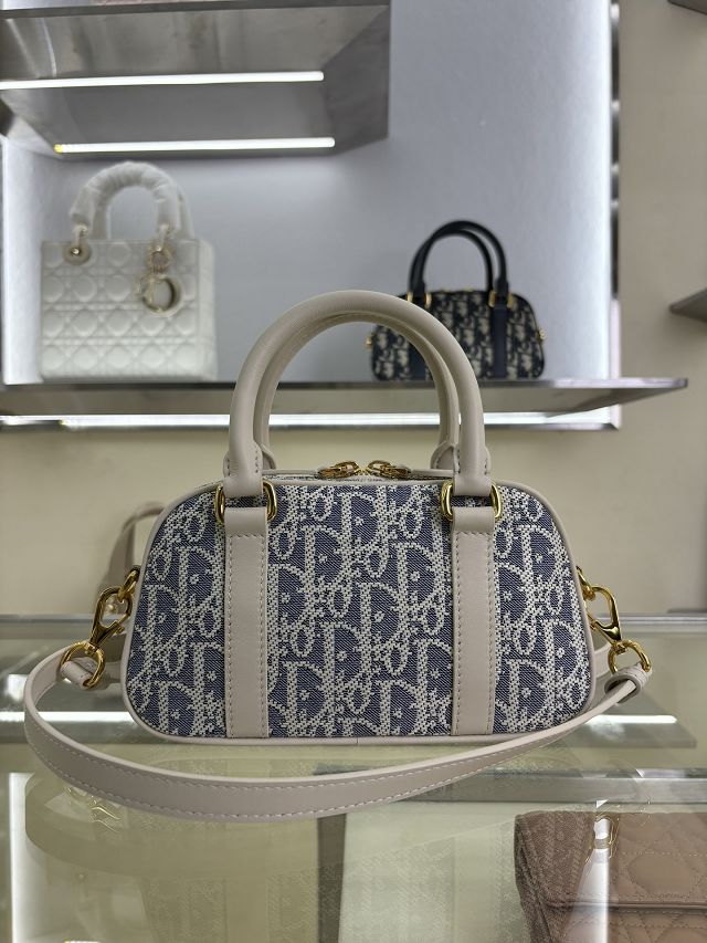 Dior original canvas mini D-vibe bowling bag S2388 blue