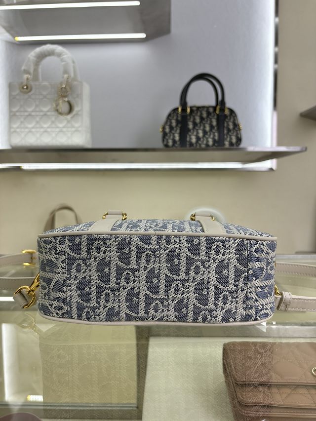 Dior original canvas mini D-vibe bowling bag S2388 blue