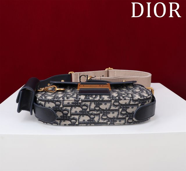 Dior original canvas&calfskin small streetchic bag M3913 blue