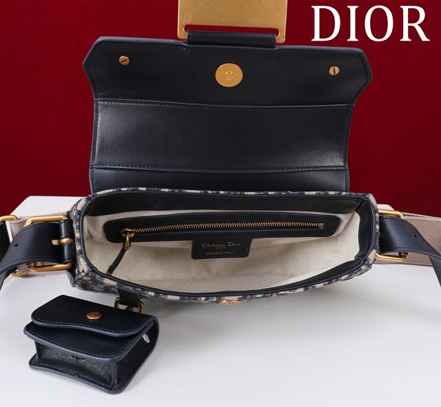 Dior original canvas&calfskin small streetchic bag M3913 blue
