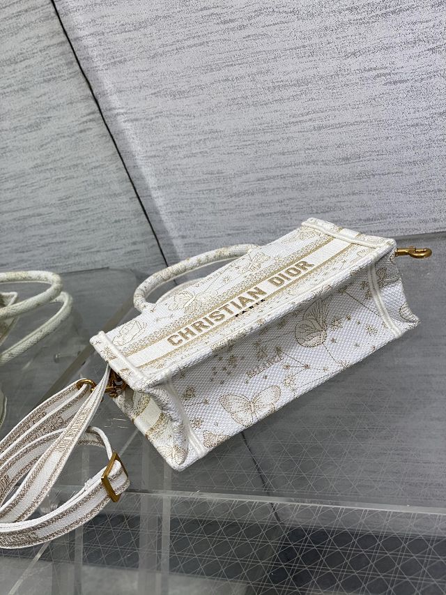 Dior original cotton mini book tote S5573 white