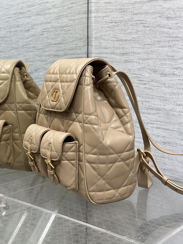 Dior original lambskin medium caro backpack M6301 biscuit