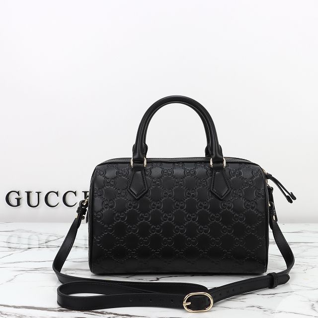 GG original calfskin emblem medium boston bag 848886 black