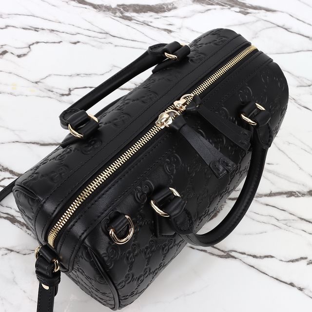 GG original calfskin emblem medium boston bag 848886 black