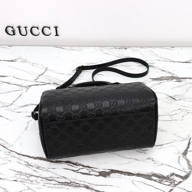 GG original calfskin emblem medium boston bag 848886 black