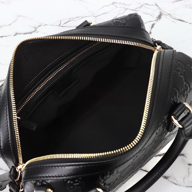GG original calfskin emblem medium boston bag 848886 black