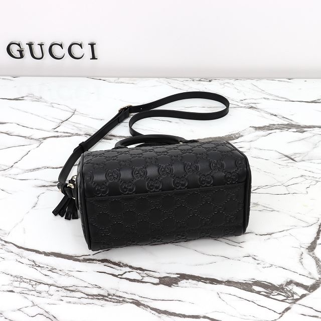 GG original calfskin emblem small boston bag 848889 black