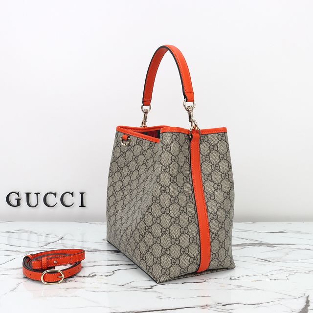 GG original fabric emblem medium bucket bag 815103 orange
