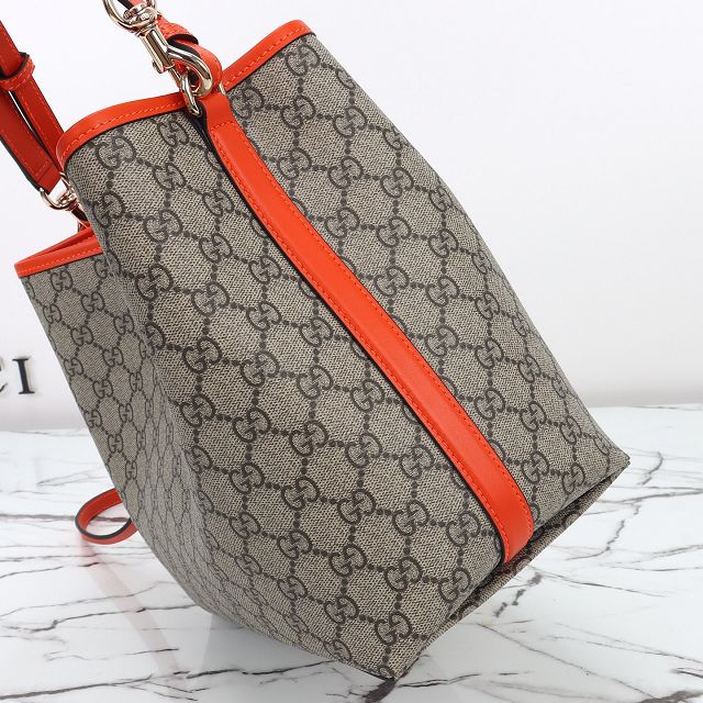 GG original fabric emblem medium bucket bag 815103 orange