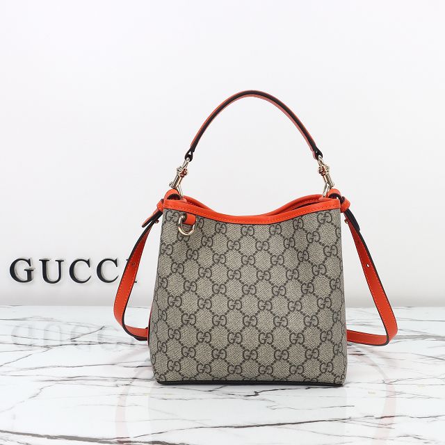 GG original fabric emblem mini bucket bag 815118 orange