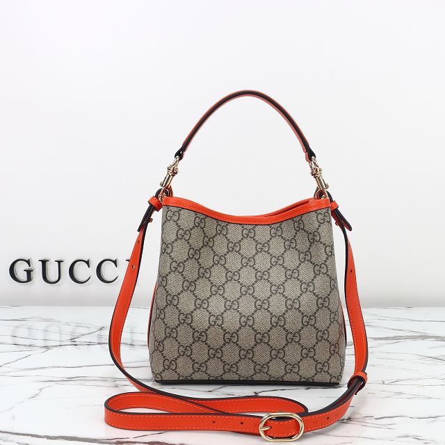 GG original fabric emblem mini bucket bag 815118 orange