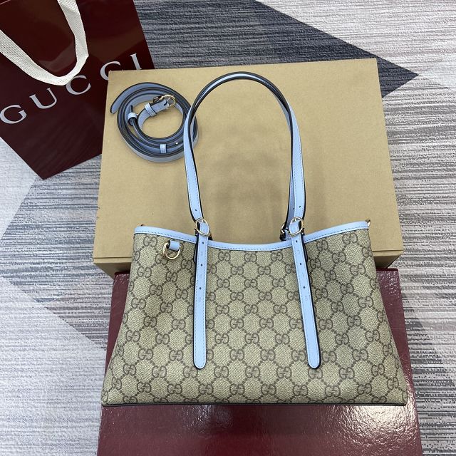 GG original fabric emblem small tote bag 815214 blue