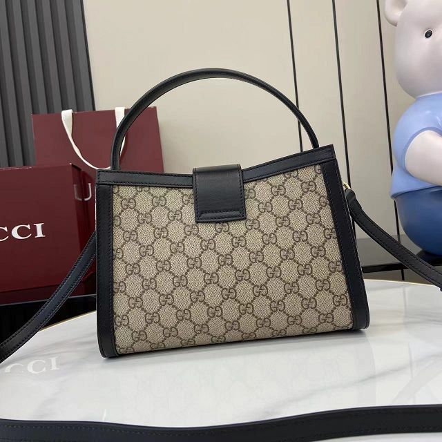 GG original fabric padlock medium top handle bag 838992 black