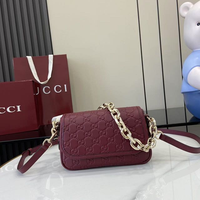 GG original calfskin emblem small shoulder bag 847448 bordeaux