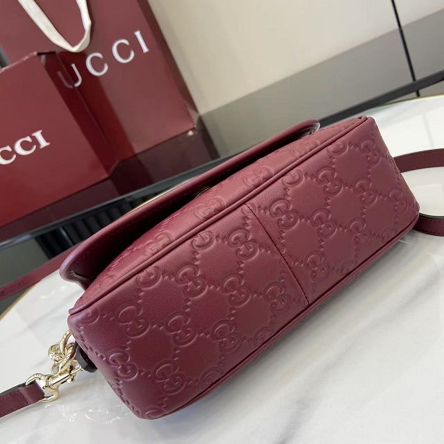 GG original calfskin emblem small shoulder bag 847448 bordeaux