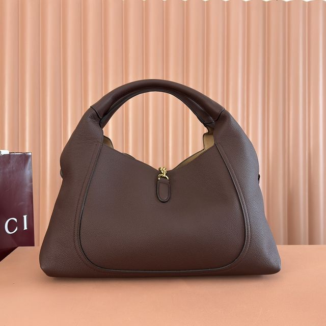 GG original calfskin softbit maxi shoulder bag 837466 dark brown