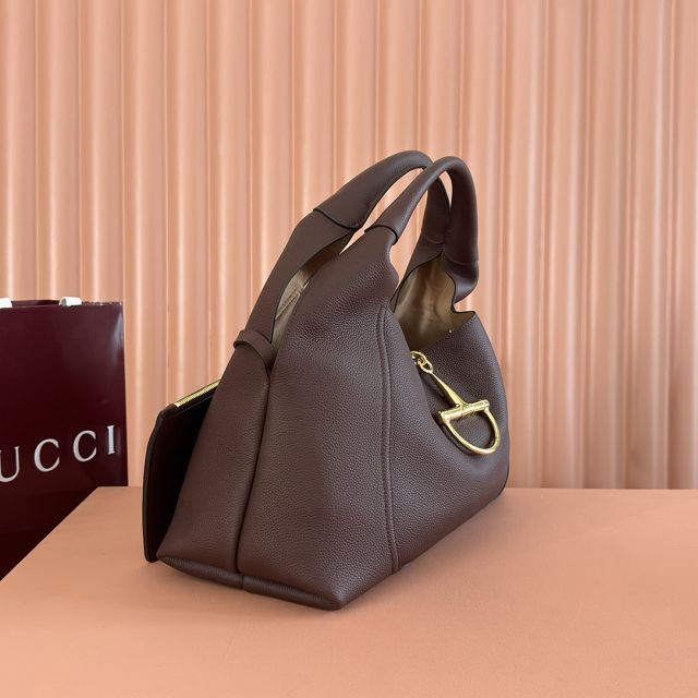 GG original calfskin softbit maxi shoulder bag 837466 dark brown