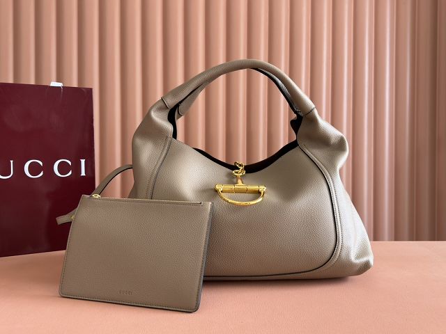 GG original calfskin softbit maxi shoulder bag 837466 taupe