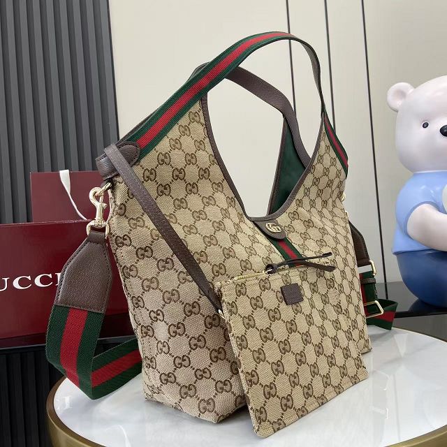 GG original canvas giglio medium tote bag 853972 brown