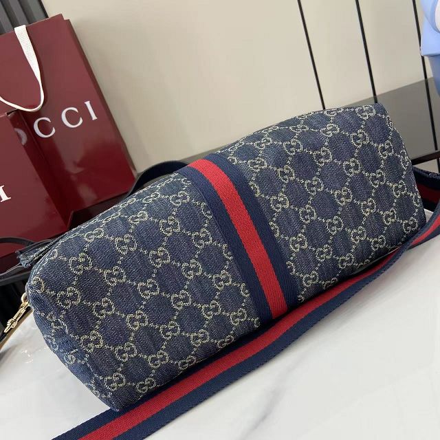 GG original denim giglio medium tote bag 853972 dark blue