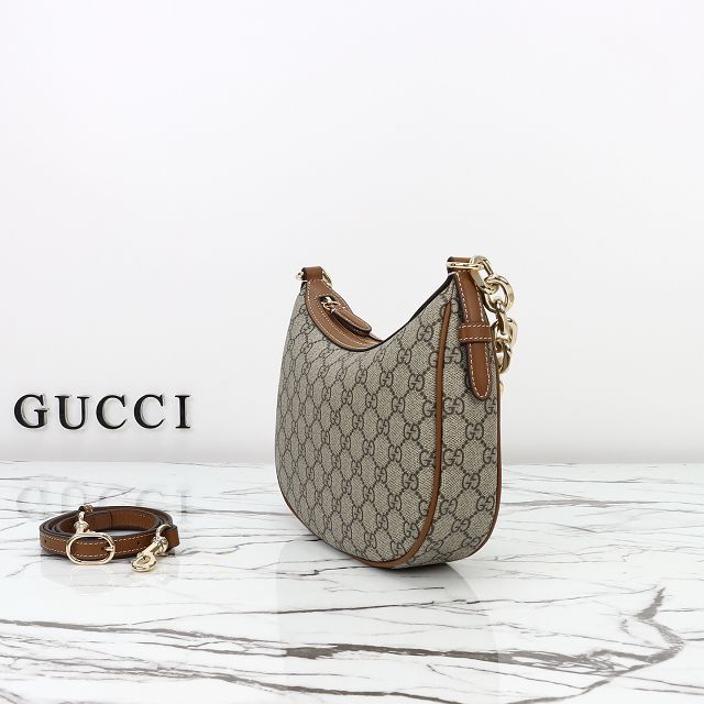 GG original fabric emblem small shoulder bag 815409 brown