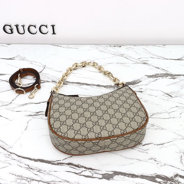 GG original fabric emblem small shoulder bag 815409 brown