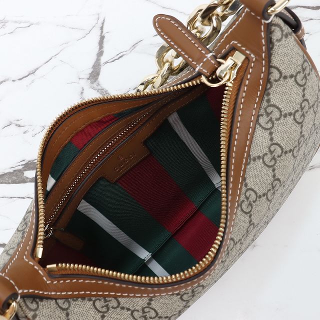 GG original fabric emblem small shoulder bag 815409 brown