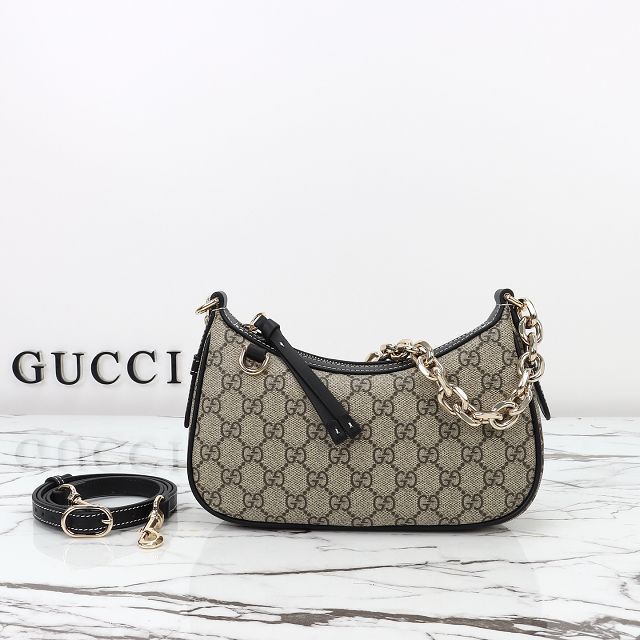 GG original fabric emblem small shoulder bag 847447 black